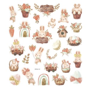 NAKLEJKI Z BROKATEM - SIELSKA WIELKANOC 28SZT