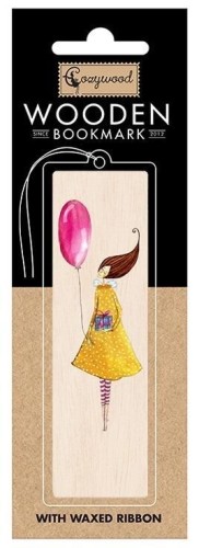 Zakładka drewniana Kobieta z balonem, Cozywood