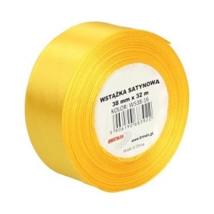 WSTĄŻKA SATYNOWA ŻÓŁTA 38MMX32M