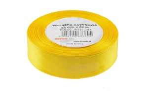 WSTĄŻKA SATYNOWA ŻÓŁTA 25MMX32M