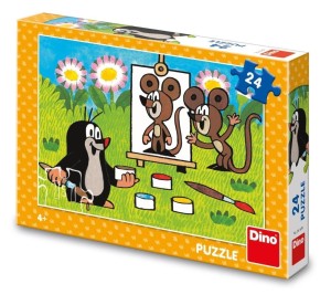 PUZZLE KRECIK MALUJE PORTRET 24EL, DINO TOYS