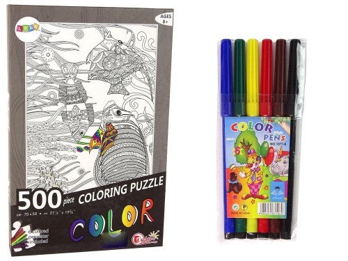 Puzzle 500 do kolorowania Ocean, Leantoys