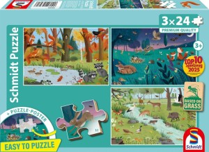 PUZZLE 3 24 LEŚNE ZWIERZĘTA, SCHMIDT