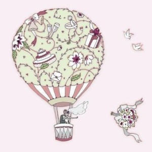 KARNET SWAROVSKI KWADRAT CL1901 ŚLUB BALON