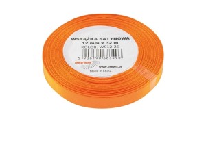 WSTĄŻKA SATYNOWA POMARAŃCZOWA 12MMX32M
