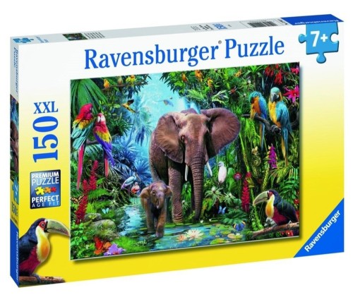 Puzzle 150 Słonie w dżungli XXL, Ravensburger