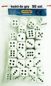 KOŚCI DO GRY (KPL 50 SZTUK), ADAMIGO