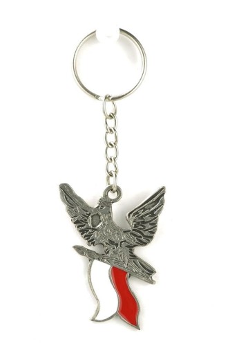 Brelok metalowy Orzeł z flagą Polski ABINO, ABINO