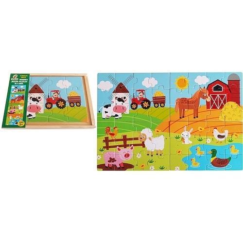 Puzzle drewniane 4 obrazki, Smily Play