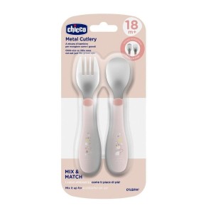 SZTUĆCE METALOWE BEŻOWE 18M+, CHICCO
