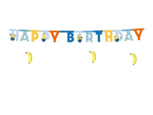 Baner Happy Birthday Minionki 50x153cm