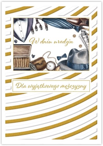 Karnet Silver urodziny męskie