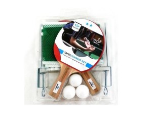 ZESTAW RAKIETEK Z SIATKĄ I 3 PLASTIKOWYMI PIŁKAMI