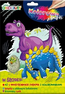 LUBIĘ DINOZAURY KOLOROWE ZDRAPKI CZ.1