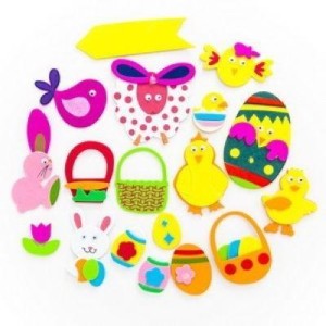 NAKLEJKI 3D Z PIANKI WIELKANOC18SZT