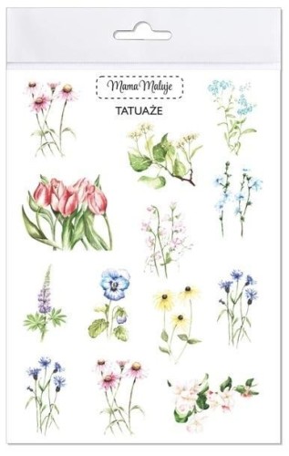 Tatuaże zmywalne Kwiaty, Mama Maluje