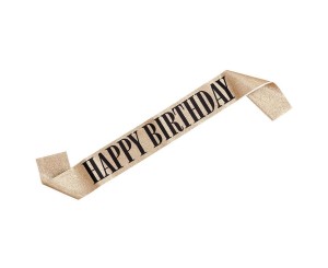 SZARFA HAPPY BIRTHDAY ZŁOTA