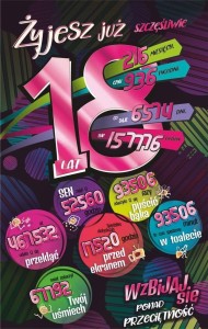 KARTKA OKOLICZNOŚCIOWA URODZINY 18 ST07