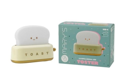 Lampka nocna LED toster żółty, Mary's