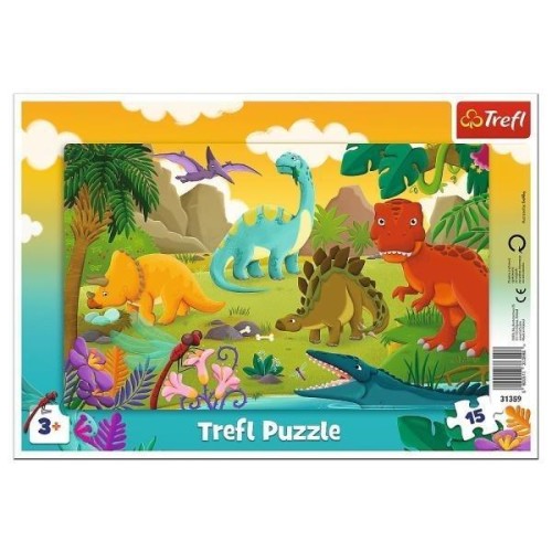 Puzzle ramkowe 15 Dinozaury TREFL, Trefl