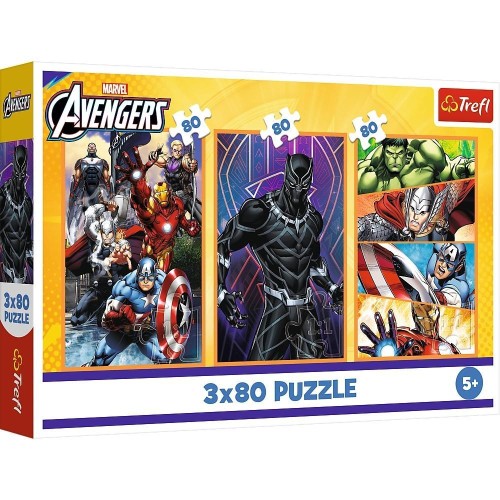 Puzzle 3x80 Dni pełne akcji TREFL, Trefl