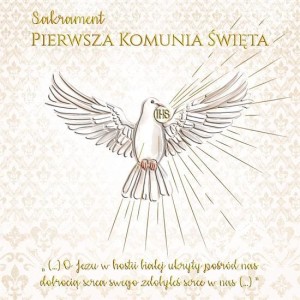 KARNET A5 KOMUNIA ZŁOTY GOŁĄB