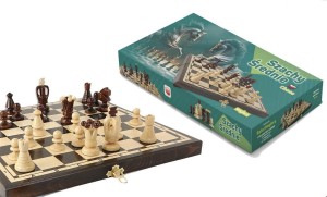 SZACHY DREWNIANE ŚREDIE 31CM, RAFAŁ MAGIERA