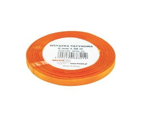WSTĄŻKA SATYNOWA POMARAŃCZOWA 6MMX32M 2SZT