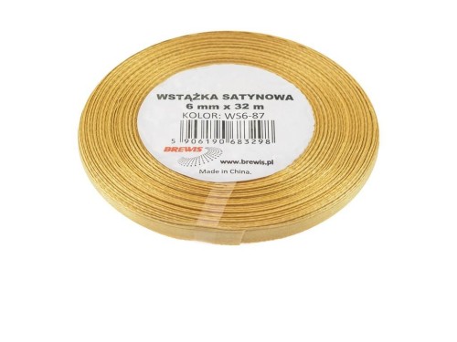 Wstążka satynowa złota 6mmx32m