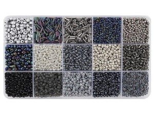 KORALIKI DIY ODCIENIE CZARNE I SZARE, ADAR