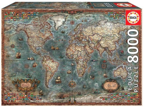 Puzzle 8000 Mapa historyczna świata G3, Educa