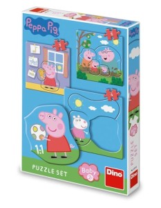 PUZZLE BABY 3W1 ŚWINKA PEPPA, DINO TOYS