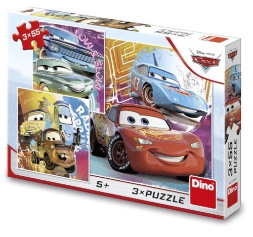 Puzzle 3x55 Auta Cars Kumple, Dino Toys