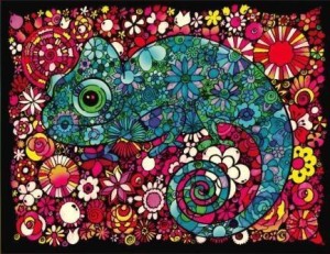 KOLOROWANKA WELWETOWA KAMELEON 47X35CM
