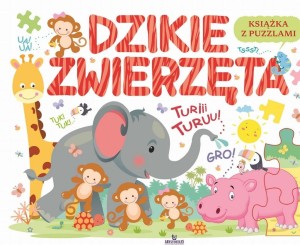 KSIĄŻKA EDUKACYJNA Z PUZZLAMI. DZIKIE ZWIERZĘTA