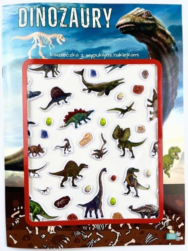Książeczka z wypukłymi naklejkami. Dinozaury