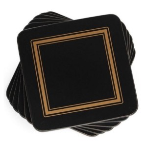 PODKŁADKI POD KUBEK MAŁE CZARNE 6SZT, PIMPERNEL