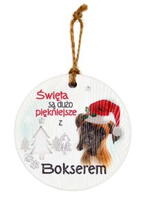 ZAWIESZKA CERAMICZNA BOŻE NARODZENIE BOKSER