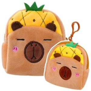PORTFELIK PLUSZOWY Z BRELOKIEM KAPIBARA ANANAS