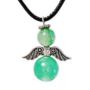 WISIOREK ANIOŁEK NA RZEMYKU AWENTURYN ZIELONY