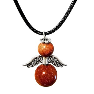 WISIOREK ANIOŁEK NA RZEMYKU PIASEK PUSTYNI