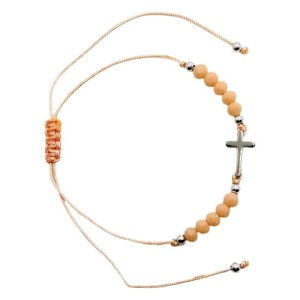 RÓŻANIEC 10-TKA RÓŻAŃCA RÓŻOWA Z KRZYŻYKIEM