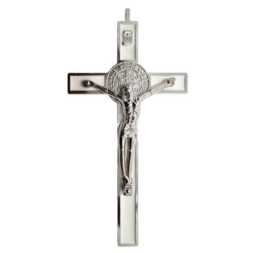 Krzyż Św. Benedykta Biały 19cm