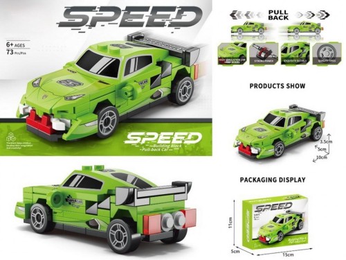 Klocki samochód pull back 64el, Madej