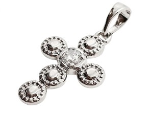 ZAWIESZKA KRZYŻYK POSREBRZANY 21X19MM