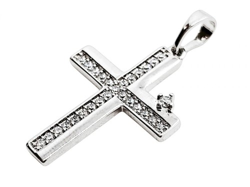 Zawieszka Krzyżyk Posrebrzany 26x18mm