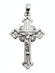 ZAWIESZKA KRZYŻYK POSREBRZANY 30X18MM