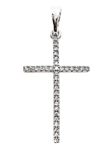 ZAWIESZKA KRZYŻYK Z CYRKONIAMI 28X16MM