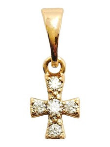 ZAWIESZKA KRZYŻYK Z CYRKONIAMI 10X6MM