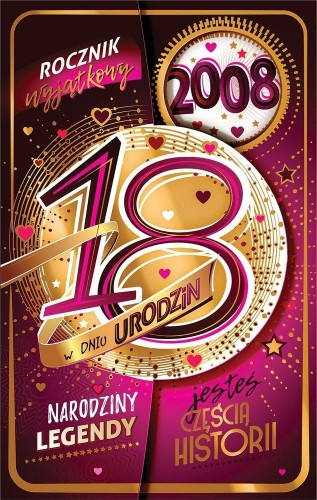 Kartka okolicznościowa Urodziny 18